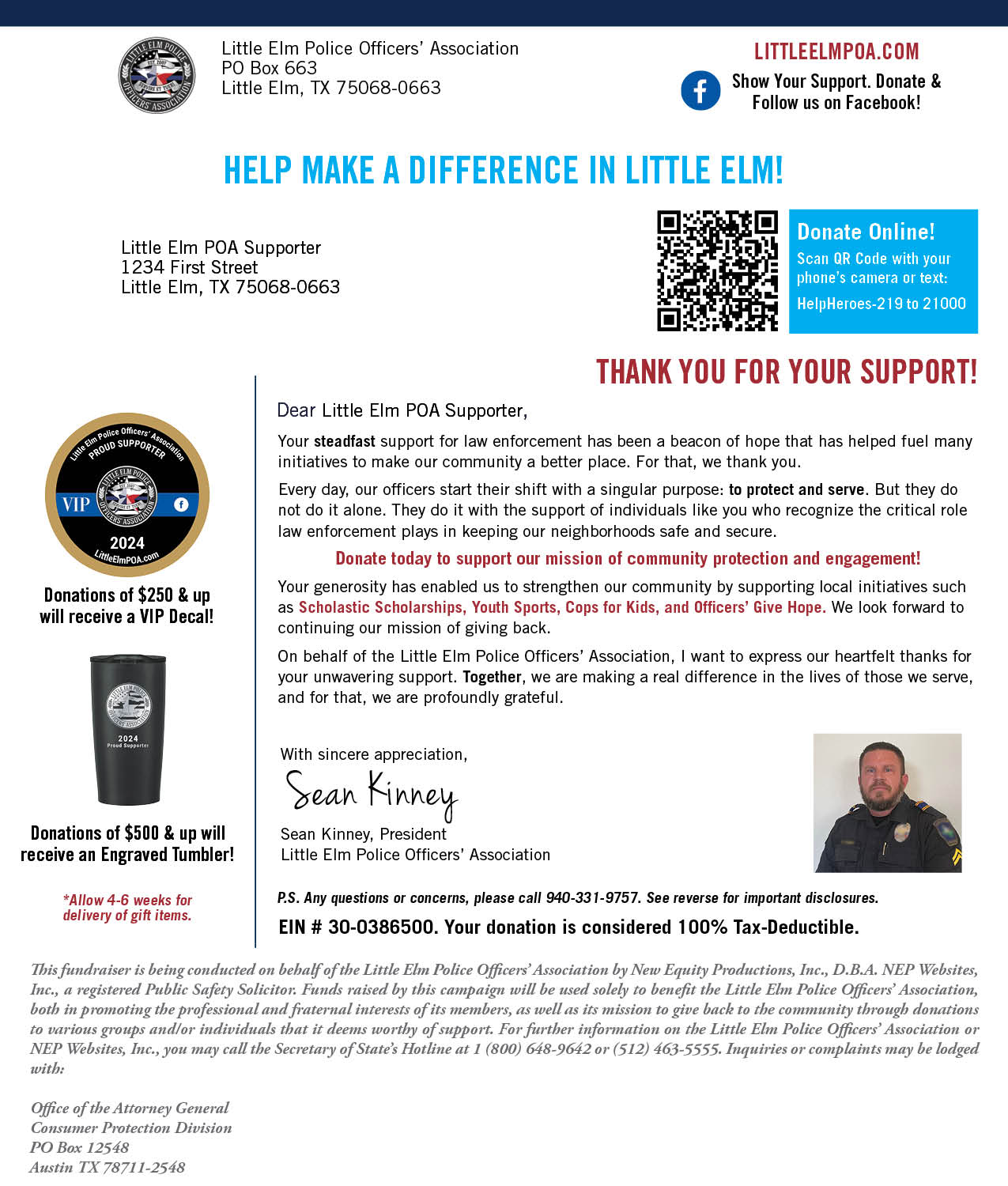 Little Elm Police Officers' Association - Donate Now!